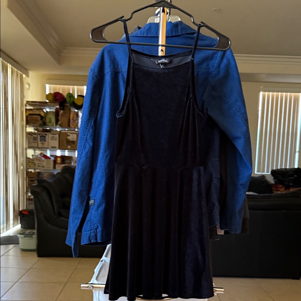 Speechless Black Velvet Mini Dress with Spaghetti Straps